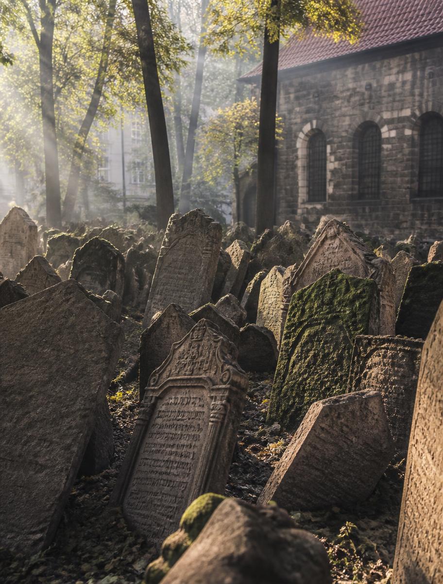 Ancient tombstones in Prague's Old Jewish Cemetery
