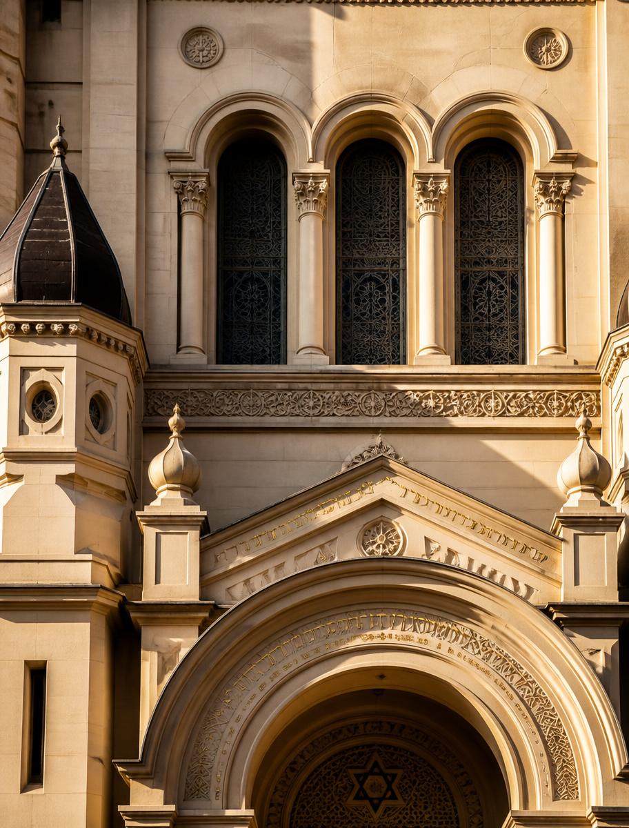Architectural detail of a historic Viennese synagogue